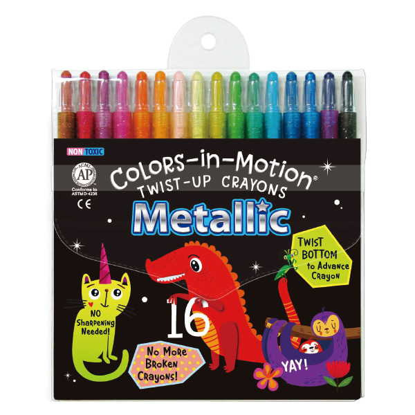 16 Metallic Colors-in-Motion crayons